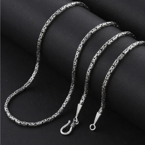 925 Sterling Silver Borobudur Chain & Amethyst DragonFly Pendant Set - Picture 6 of 6